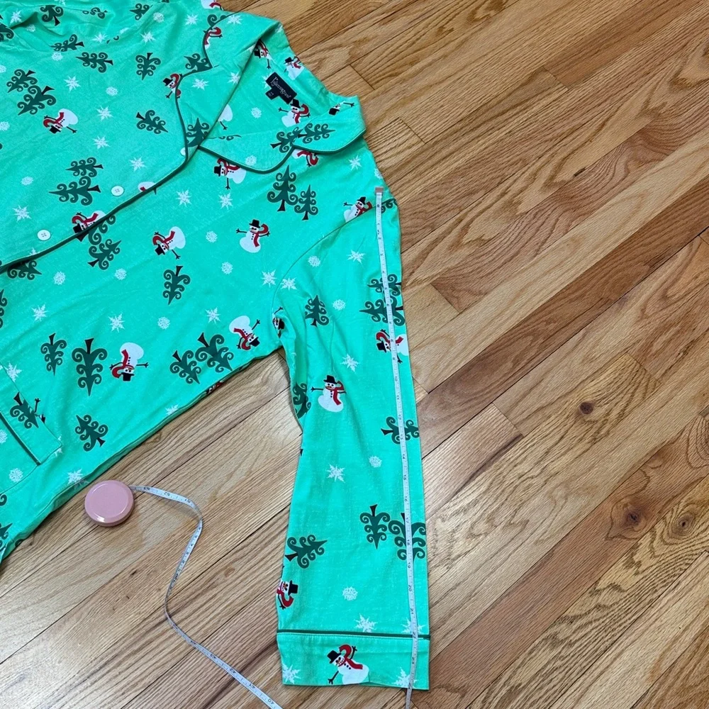 Pajamagram Womens Christmas Pajamas Set Green Holiday Large NWT - Picture 8 of 13